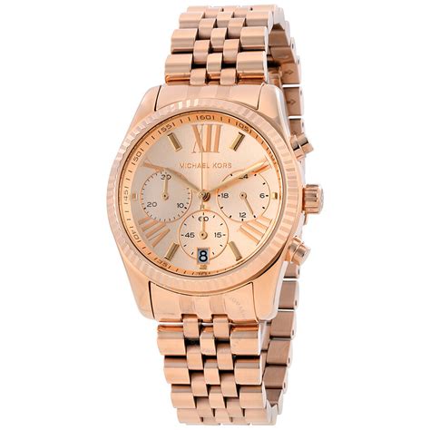 kwartshorloge mk5569 roségoudkleurig michael kors|Michael Kors MK5569 Lexington Rose Dial Women's Watch.